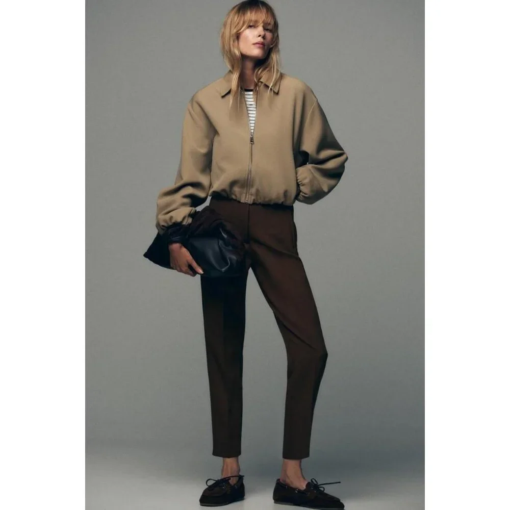 ZARA PUFF-SLEEVE BOMBER JACKET - Picture 2 of 8